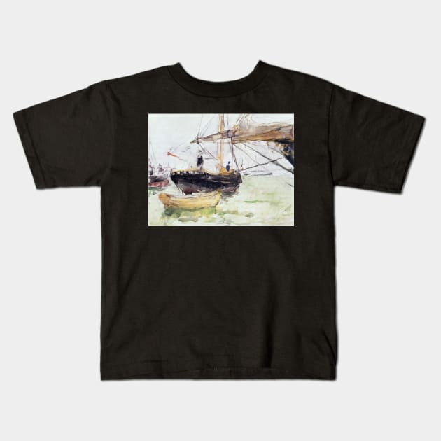 aboard a yacht - Berthe Morisot Kids T-Shirt by Kollagio